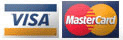 Visa and Mastercard logos
